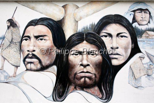 canada colombie britannique 32.JPG - Peinture murale, Hommage aux Premières Nations, Chemainus, Ile de Vancouver, Colombie-Britannique, Canada